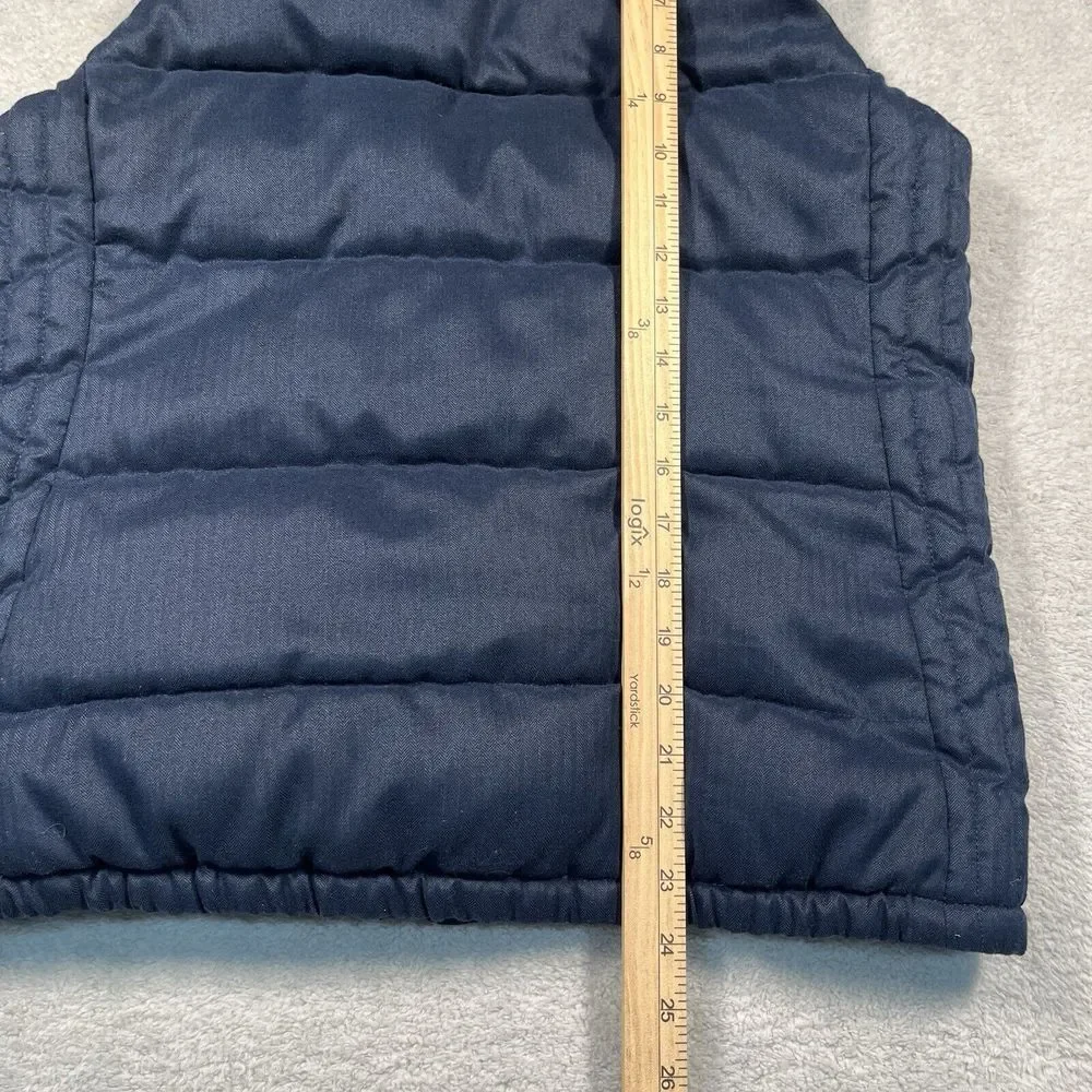 Old Navy Puffer Vest Mens S Navy Blue Herringbone Fleece Lined Quilted 774364-02